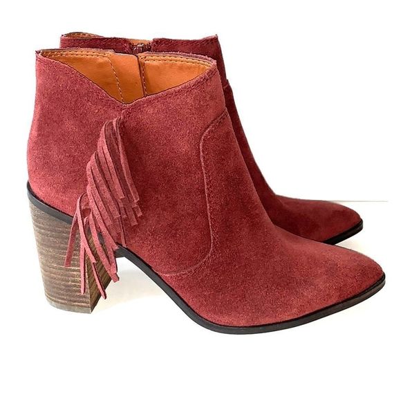 Lucky Brand Fringed Mercerr Suede Ankle Boots - Picture 3 of 6